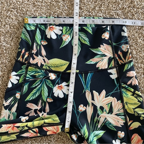 ODODOS High Waisted Floral Printed Leggings Women’s XS Tropical Cropped Workout - Picture 11 of 12